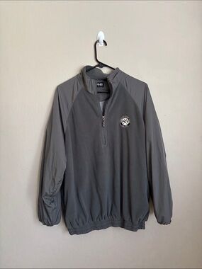 PCT TOUR Charcoal Gray Quarter-Zip Windbreaker size medium